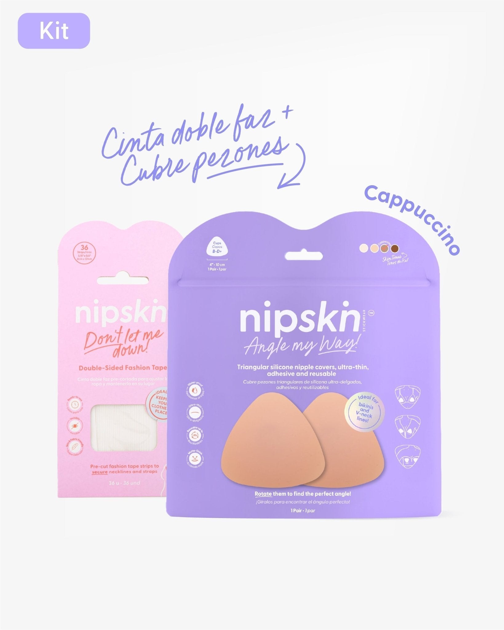 Kit Escotes Perfectos - Cubre Pezones de Silicona y Cinta Doble Faz Nipskin® - Nipskin CR