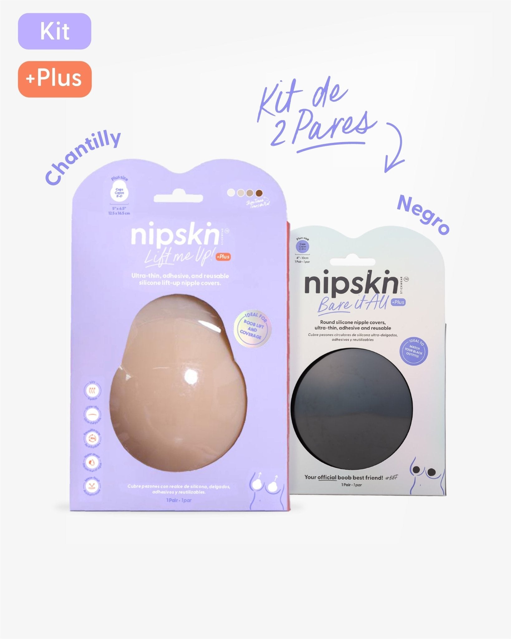 KIT Keep it Undercovered - Lift Me Up + Bare it All Black - Nipskin CR