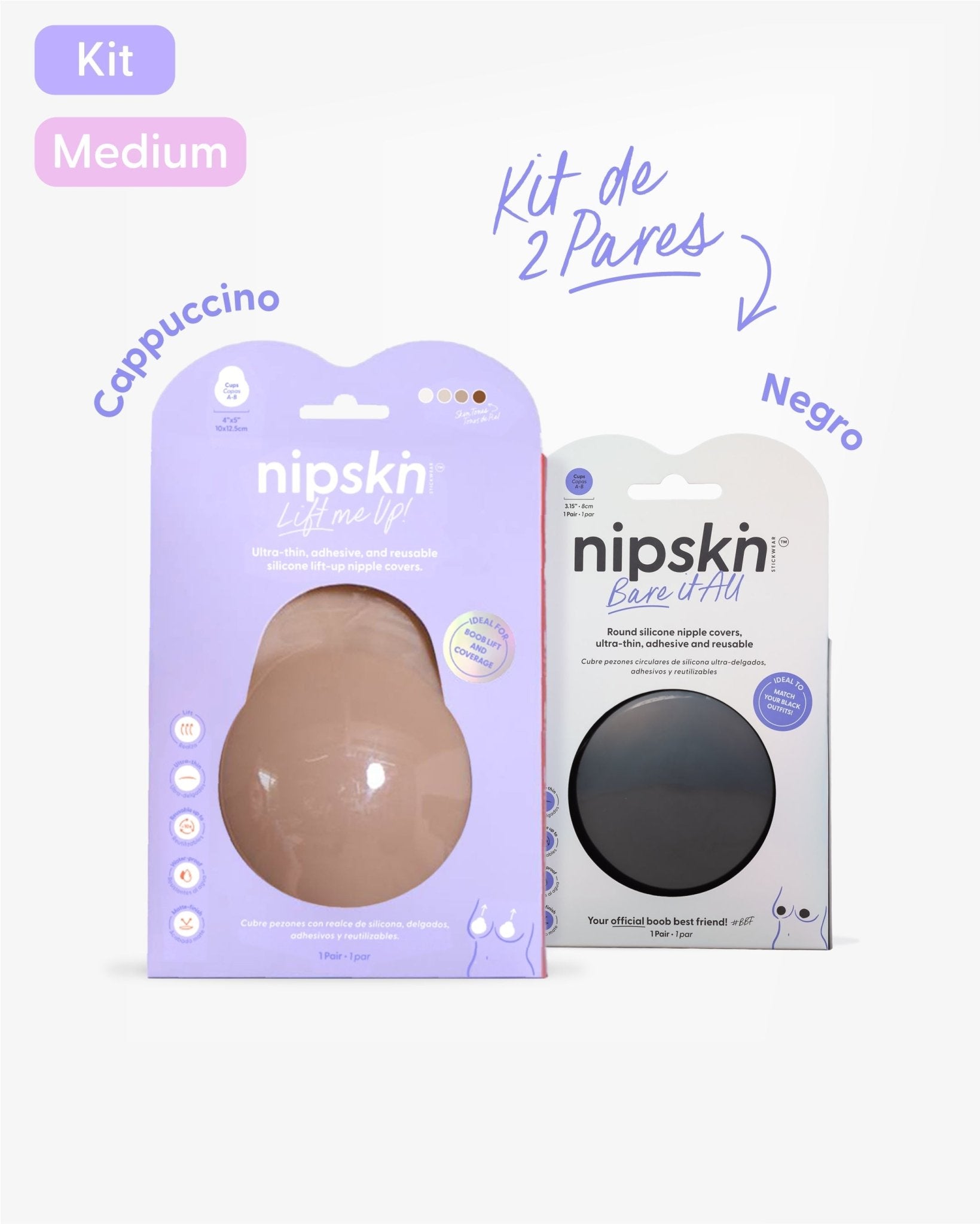 KIT Keep it Undercovered - Lift Me Up + Bare it All Black - Nipskin CR