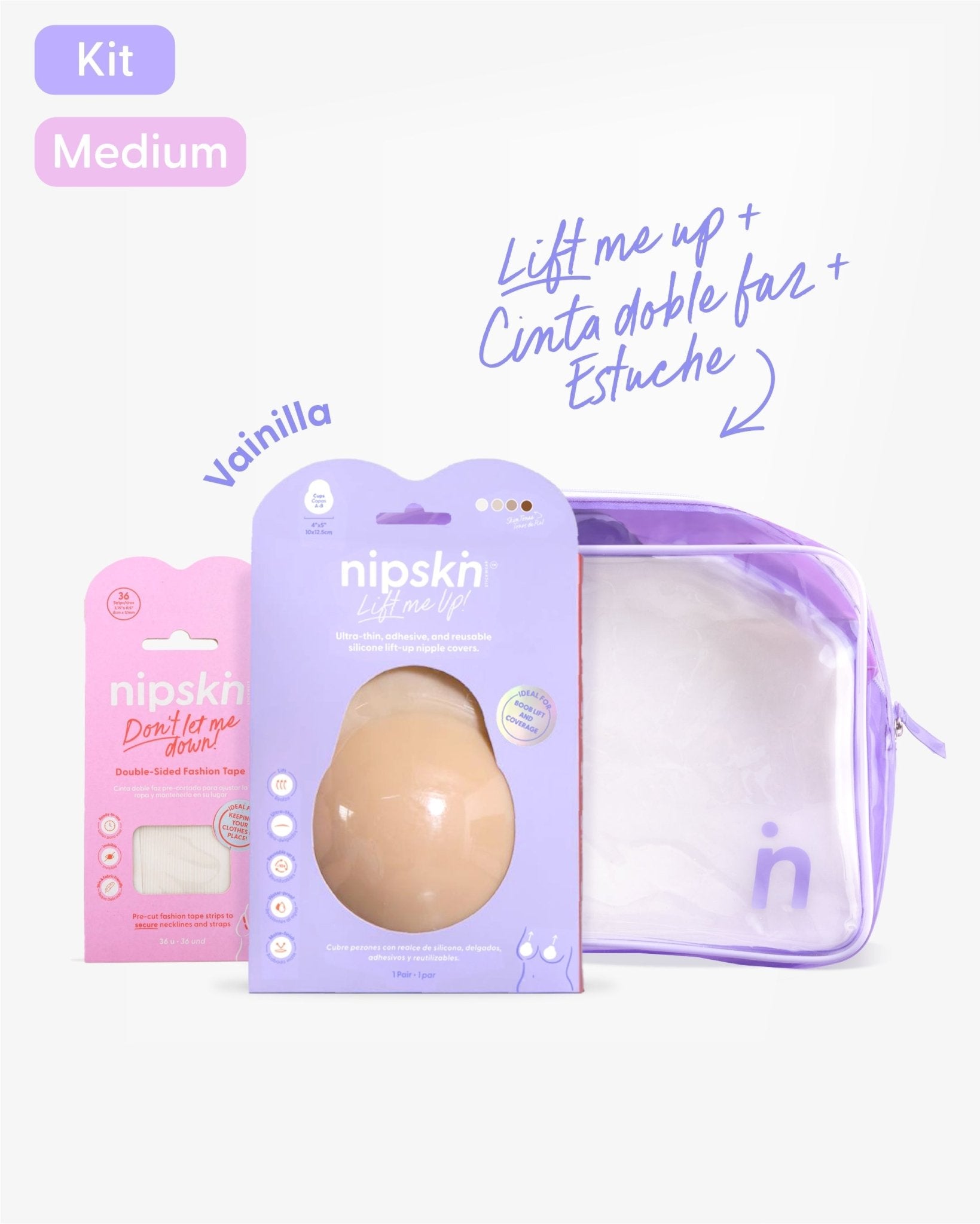KIT Liftoff Essentials - Lift Me Up + Pouch + Fashion Tape - Nipskin CR