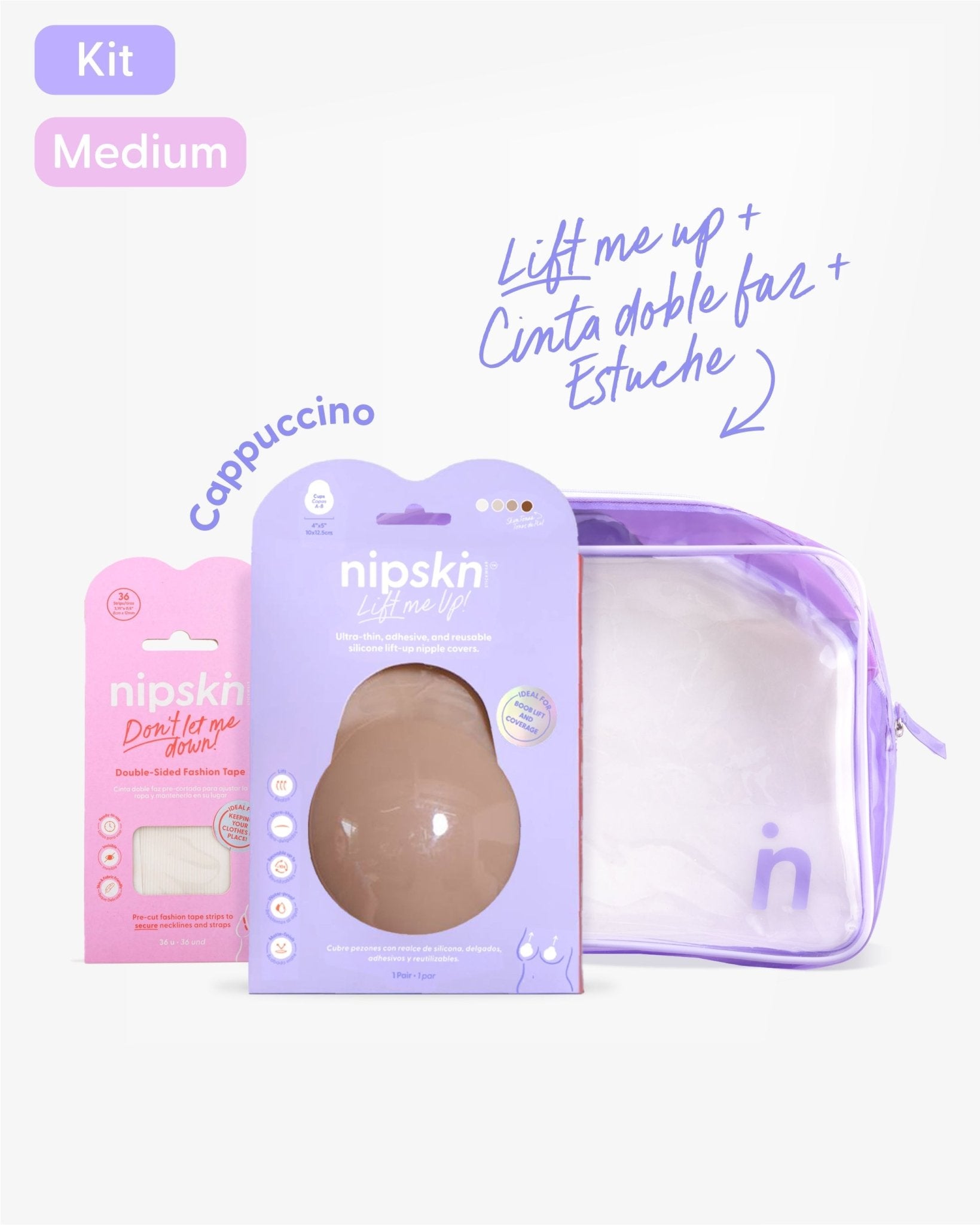 KIT Liftoff Essentials - Lift Me Up + Pouch + Fashion Tape - Nipskin CR