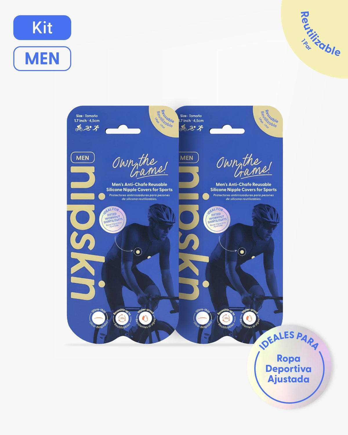 KIt X2 Protectores Anti-Roce Reutilizables (Silicona Pro), Own the Game - Nipskin® - Nipskin CR