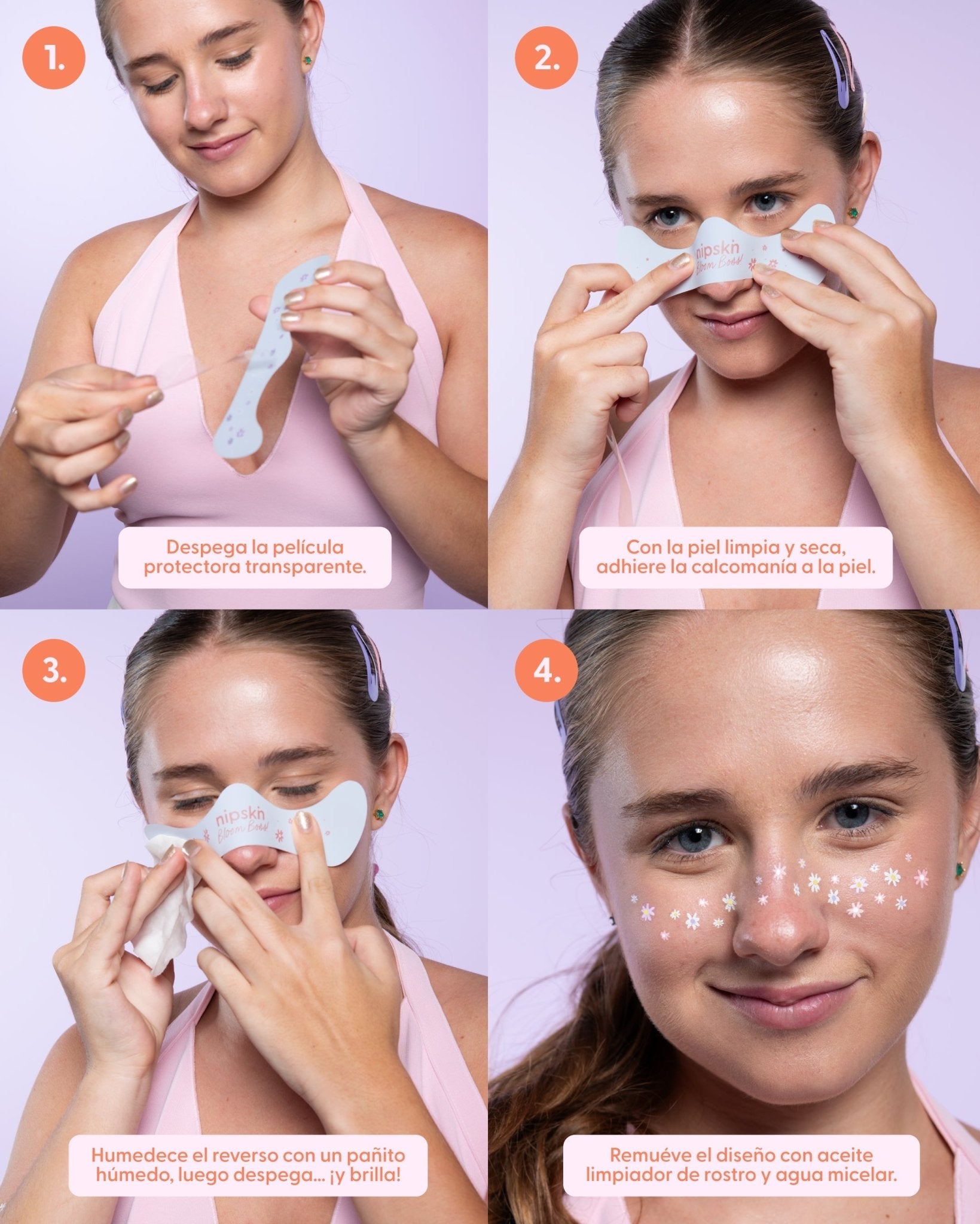 Kit x3 Calcomanías Florales Mate para Rostro y Cuerpo, Bloom Boss – Nipskin® - Nipskin CR
