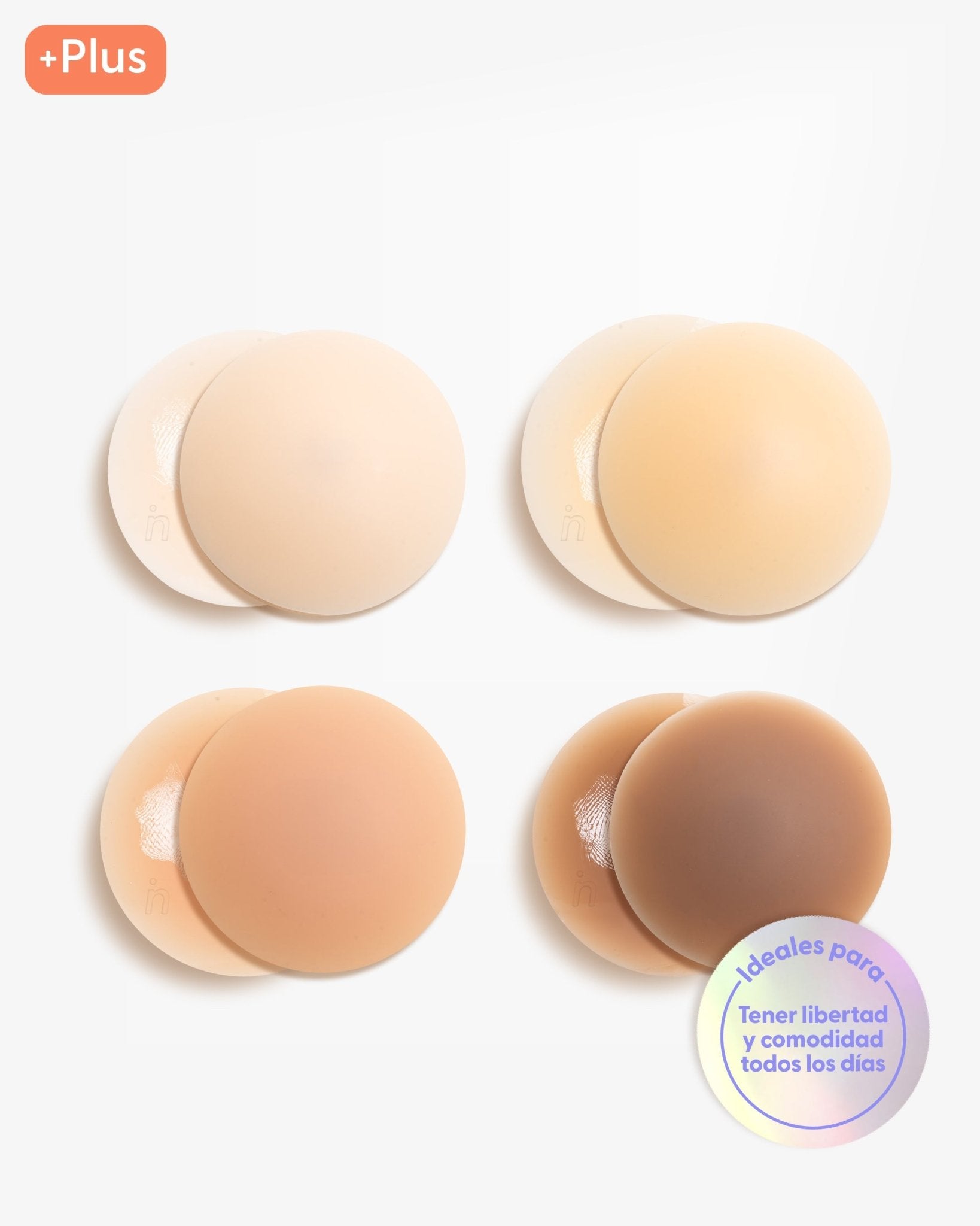 PLUS - Bare it All Nipple Covers - Cubre Pezones Circulares de Silicona Reutilizables - Nipskin CR