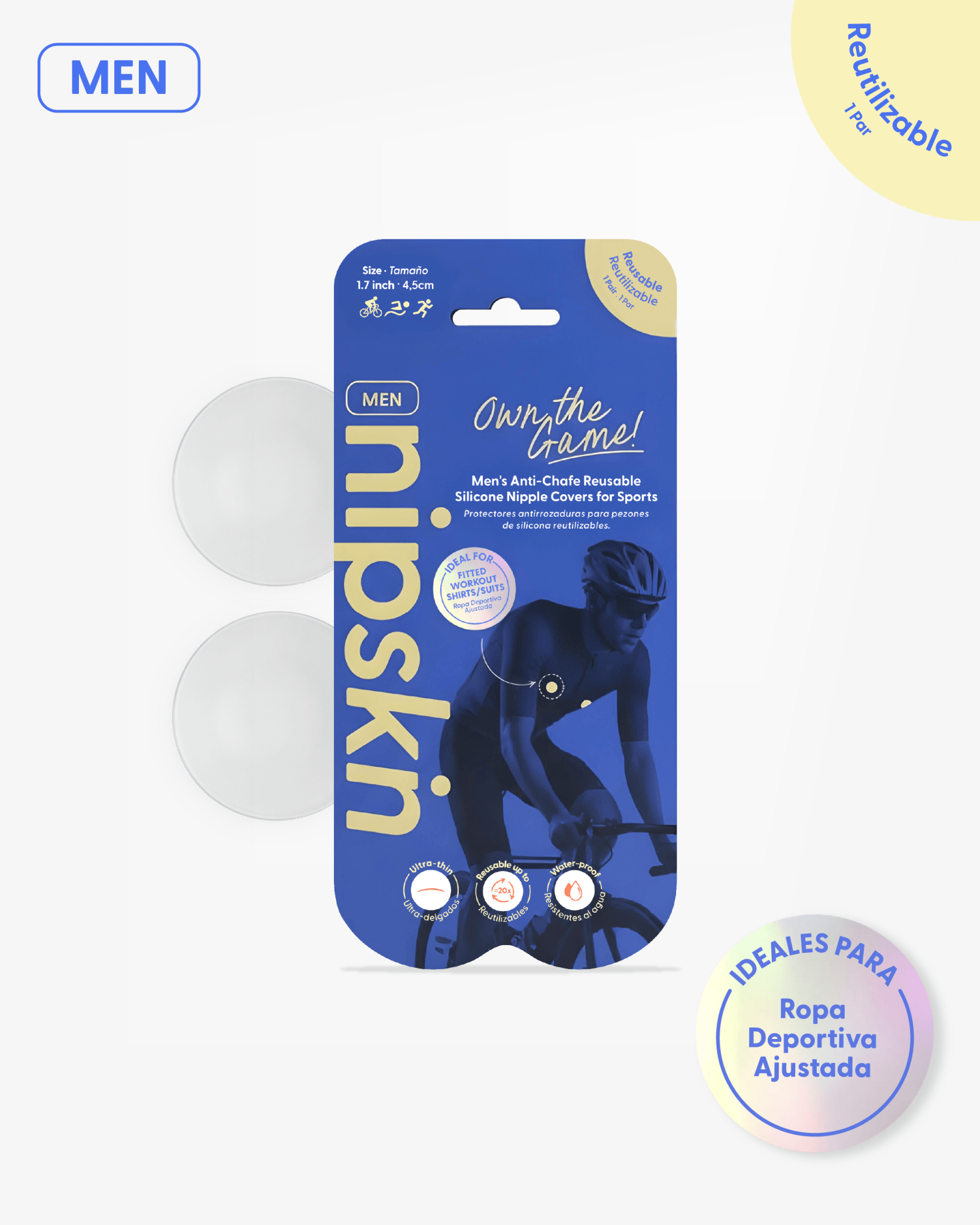 Protector de Pezón Anti - Roce Reutilizable (Silicona Pro), Own the Game - Nipskin® - Nipskin CR